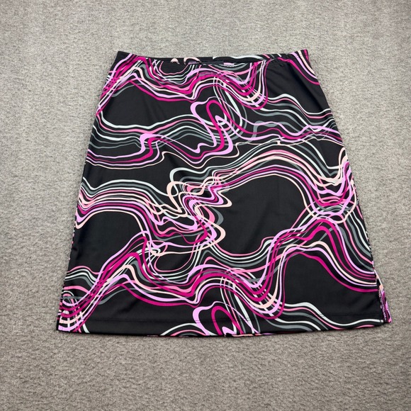 My Michelle Dresses & Skirts - My Michelle Vintage Y2K Psychedelic Swirl Mini Skirt Women's Large Black Pink